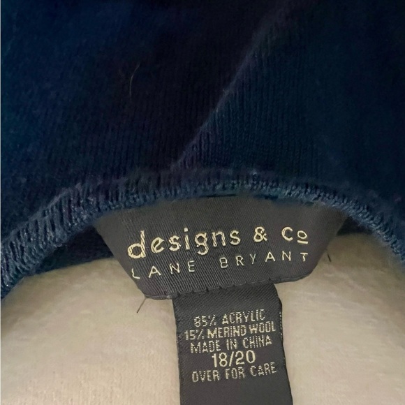 Lane Bryant Women’s Blue/Green Knit V-Neck Vintage Sweater Plus 18/20 - Picture 3 of 3